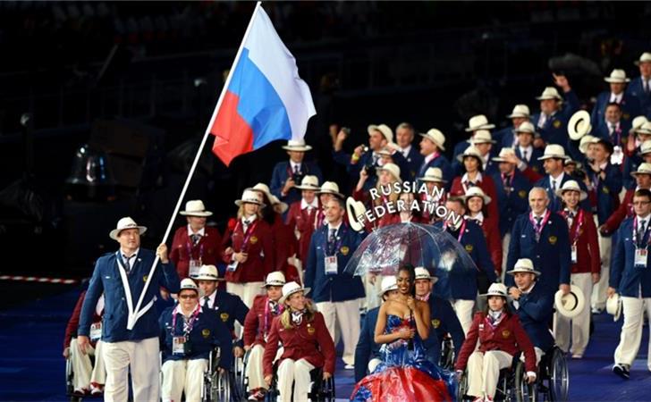 Sportivi ruşi la Jocurile Paralimpice din 2012 de la Londra. La ediţia din 2016 a Jocurilor Paralimpice, Rusiei i s-a interzis sa participe datorită acuzaţiilor privind dopajul susţinut de stat. (Getty Images)