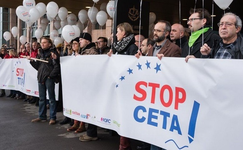 Protest anti-CETA în Germania. (Captură Foto)