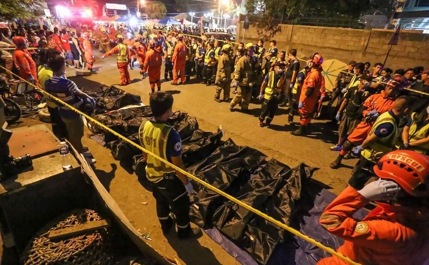 Locul exploziei unei bombe în oraşul filipinez Davao, 3 septembrie 2016.