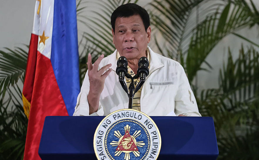 Preşedintele filipinez Rodrigo Duterte.