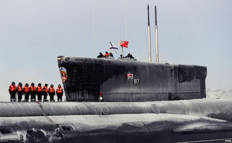 Submarinul nuclear rusesc Vladimir Monomah.
