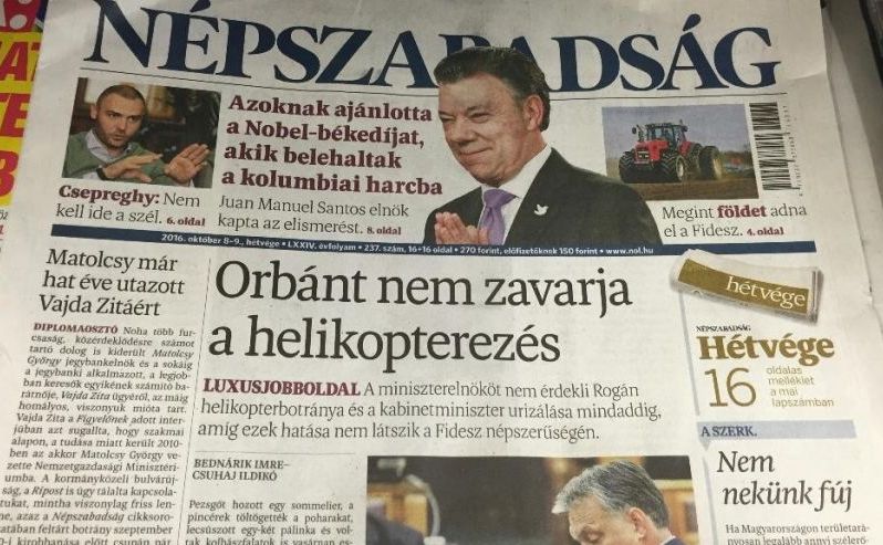 O ediţie a ziarului ungar de opoziţie Nepszabadsag.