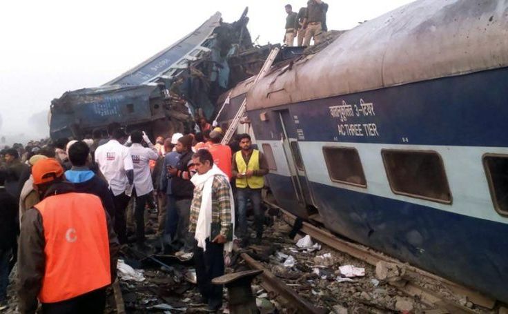 Accident feroviar în statul indian Uttar Pradesh, 20 noiembrie 2016. (Captură Foto)