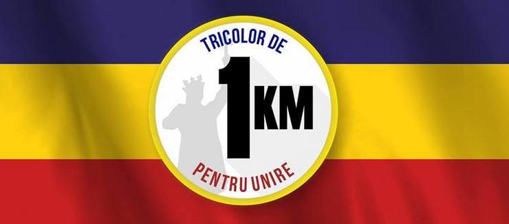 Un kilometru de tricolor la Chişinău