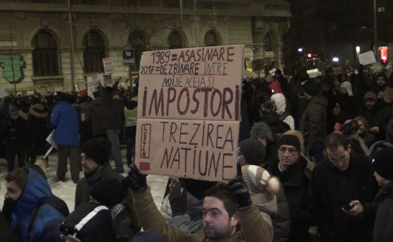 Protest masiv contra "ordonanţelor-elefant" în Capitală, 29 ianuarie 2017. (Epoch Times)