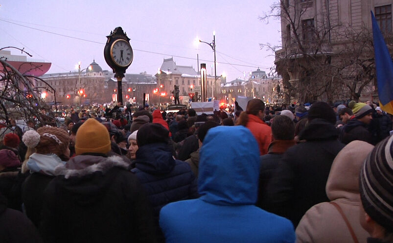 Protest masiv contra "ordonanţelor-elefant" în Bucureşti, 29 ianuarie 2017. (Epoch Times)