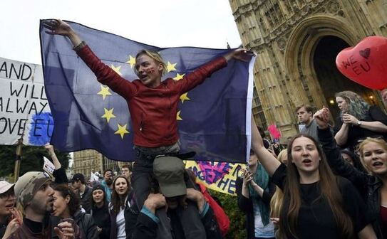 Protest anti-Brexit la Londra. (Captură Foto)