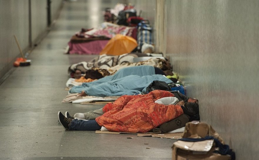 Persoane fără adăpost în Londra, Marea Britanie.