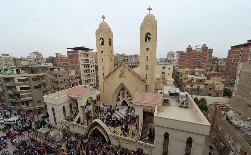 Biserica coptă Mar Girgis din oraşul egiptean Tantra.