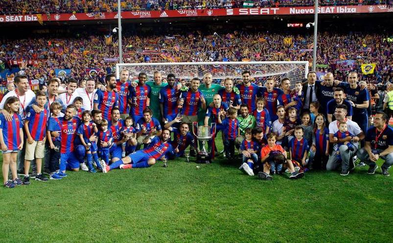 FC Barcelona, câştigătoarea Cupei Spaniei la fotbal.