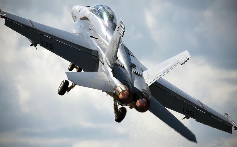 Avion de luptă american F-18 Hornet.