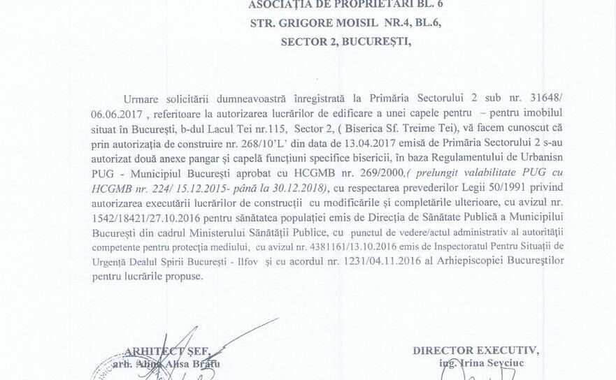 Scrisoare de la Primaria Sector 2 (Epoch Times)