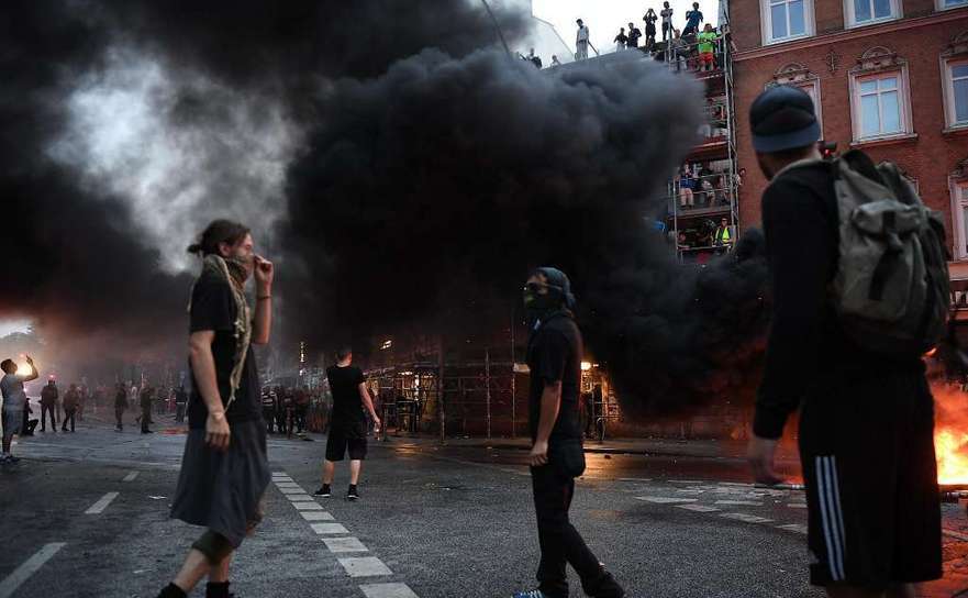 Proteste anti-G20 în oraşul german Hamburg, 7 iulie 2017. (Getty Images)