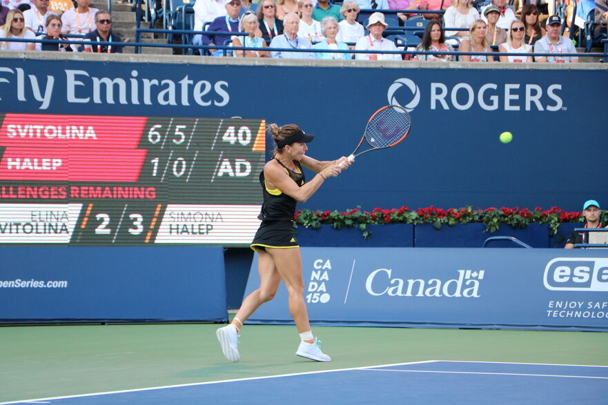 Simona Halep Rogers Cup 2017 meci cu Elina Svitolina (Maria Matyiku / Epoch Times)