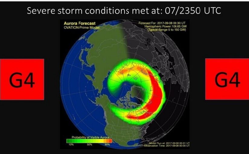 Niveluri de furtună geomagnetică G4 (severă) (SWPC)