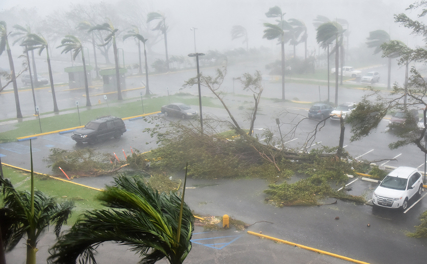 Uraganul Maria loveşte oraşul San Juan, în Puerto  Rico, 20 septembrie 2017. (Hector Retamal/AFP/Getty)