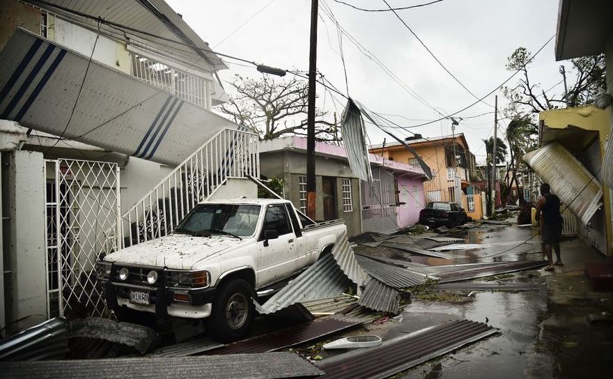 Distrugeri provocate de uraganul Maria în San Juan, capitala statului Puerto Rico, 22 septembrie 2017.