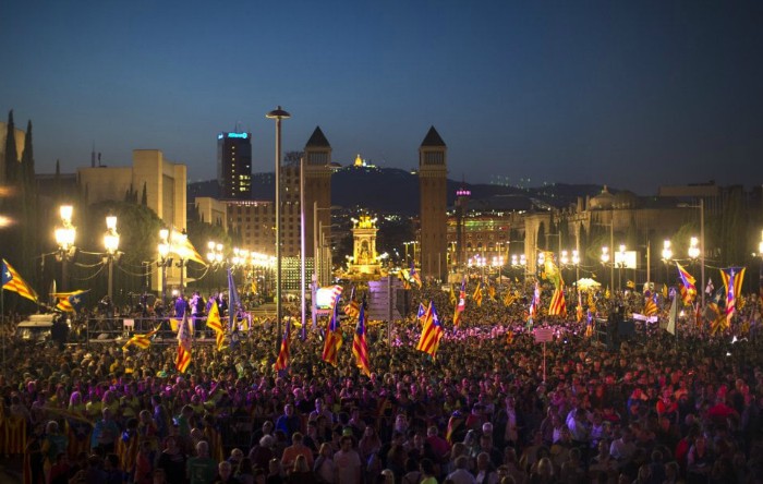 Manifestaţie de închidere referendum în Barcelona, 29 septembrie 2017