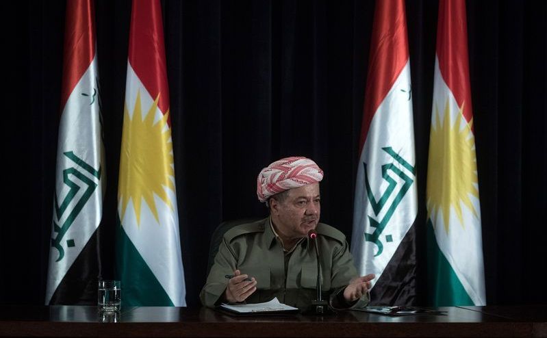 Preşedintele Kurdistanului, Masoud Barzani, la o conferinţă de presă, 24 septembrie 2017, la Erbil, Irak (Chris McGrath / Getty Images)