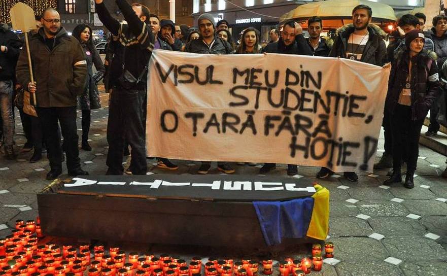 Protest al studenţilor în Timişoara