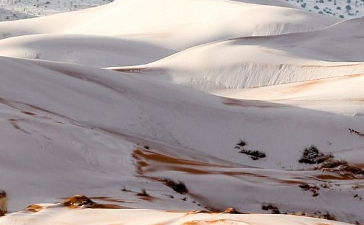 Zăpadă în deşertul Sahara, 7 ianuarie 2018.