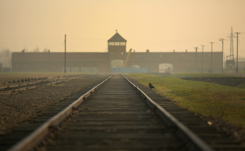 Cale ferată care duce la renumita “Poartă a Morţii” a lagărului de exterminare Auschwitz II Birkenau din Oswiecim, Polonia, 13 noiembrie 2014. (Christopher Furlong/Getty Images)