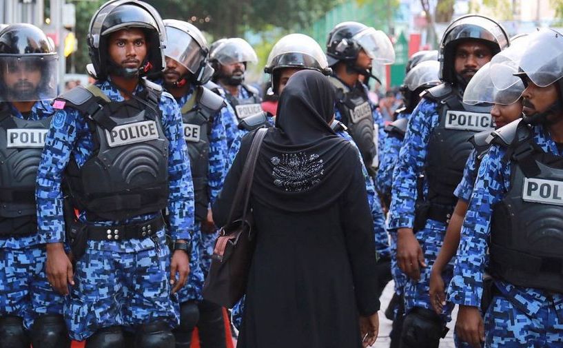 Protest în Maldive, 2 februarie 2018.