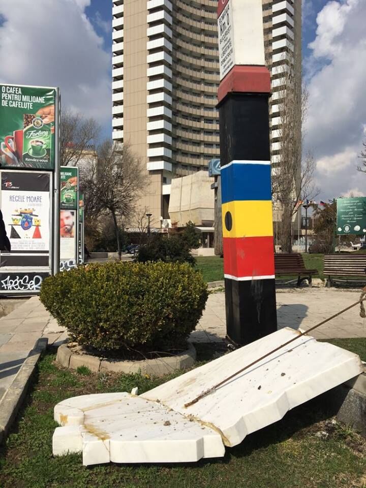 Monumentul lui Cristi Paţurcă vandalizat (George Stancu)