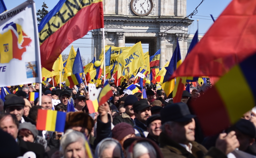 Miting unionist la Chişinău, celebrând 100 de ani de la Unire, 25 martie 2018 (Epoch Times România)