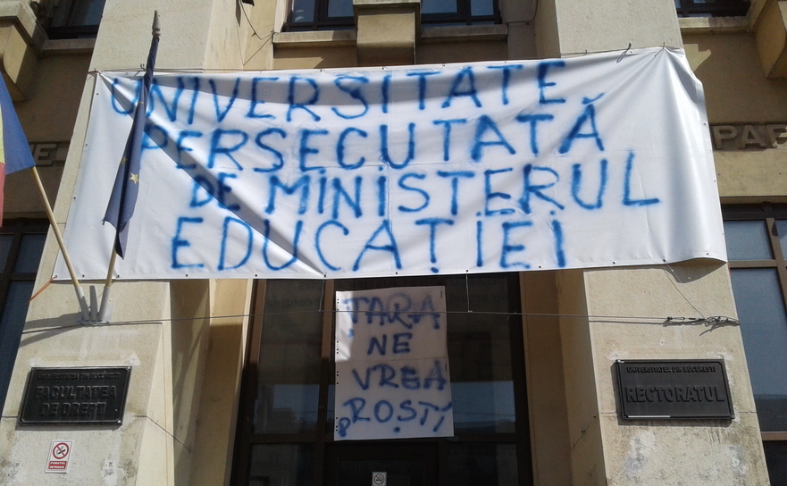 Protest la Universitatea Bucureşti