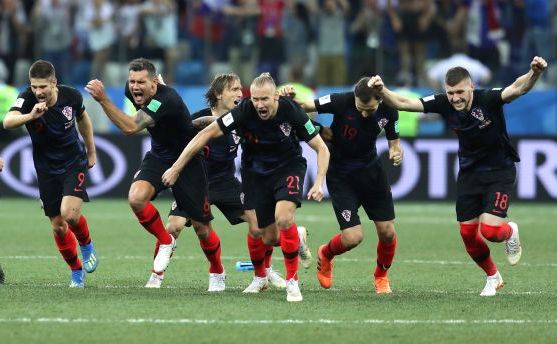 Croaţia a învins formaţia Danemarcei cu   scorul de 3-2 la loviturile de departajare, 1-1 (1-1, 1-1), duminică, în optimile CM 2018. (Getty Images)