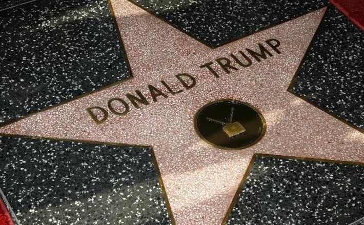 Steaua lui Donald Trump pe bulevardul Walk of Fame din Hollywood