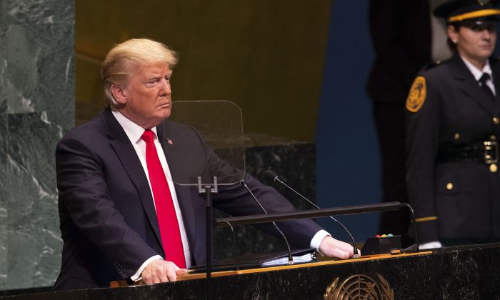 

Preşedintele american Donald Trump ţine un discurs la Adunarea Generală a ONU, în New   York, 25 septembrie 2018
