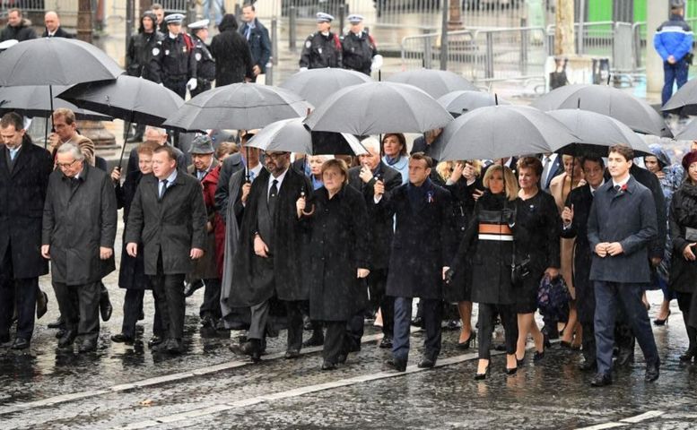 Liderii comunitţăii internaţionale la Paris, 11 11 2018 (Eric Feferberg /AFP/Getty Images)