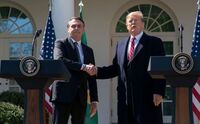 Donald Trump şi Jair Bolsonaro la Casa Albă, în Washington, 19 martie 2019 (Chris Kleponis-Pool/Getty Images)