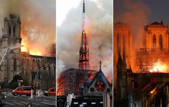 Notre Dame din Paris în flăcări