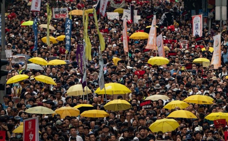 Protest masiv în Hong Kong împotriva unei propuneri privind extrădarea rezidenţilor oraşului în China, 28 aprilie 2019