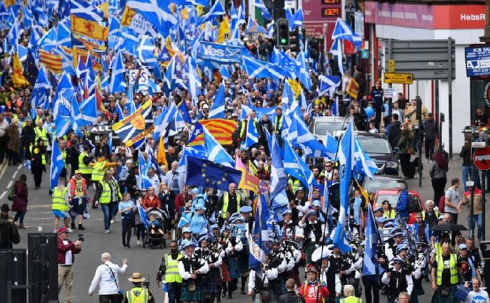 Marş în Glasgow pentru independenţa Scoţiei, 4 mai 2019 (Getty Images)