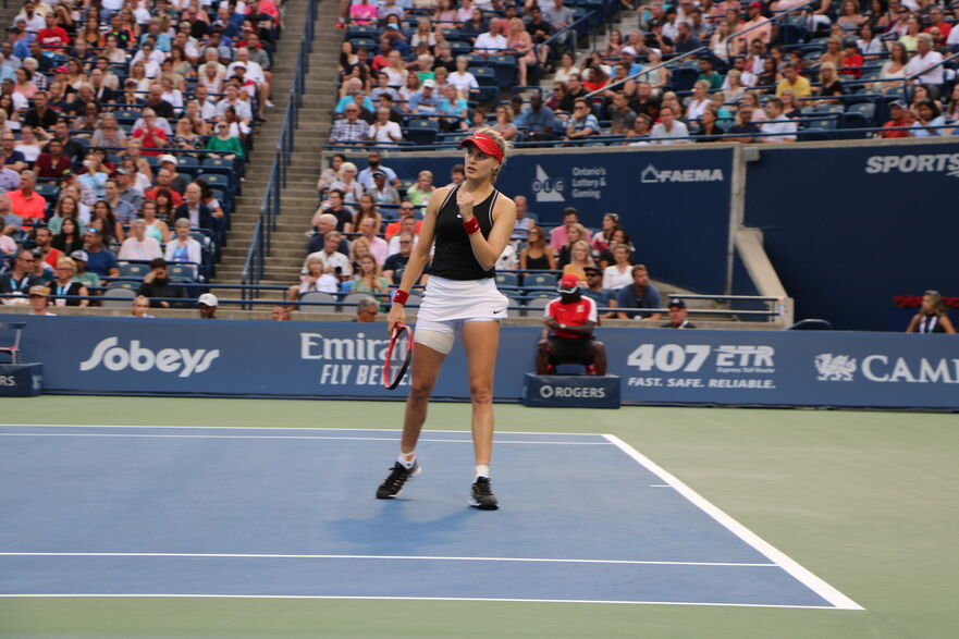 Genie Bouchard Bianca Andreescu Rogers Cup  2019 (Maria Matyiku / Epoch Times)