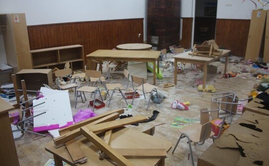 Şcoala din Clejani, devastata de trei minori. (Facebook - Giurgiu pe surse)