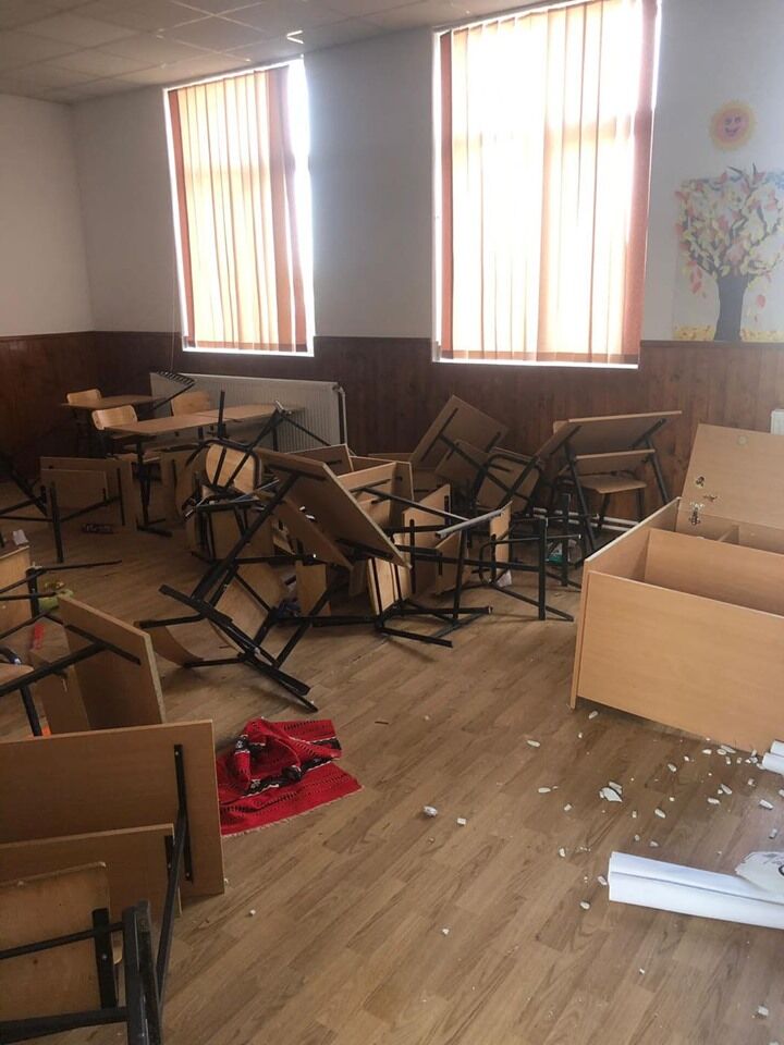Şcoala din Clejani, devastata de trei minori. (Facebook - Giurgiu pe surse)