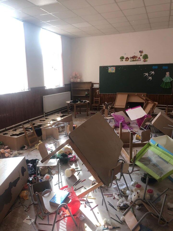 Şcoala din Clejani, devastata de trei minori. (Facebook - Giurgiu pe surse)
