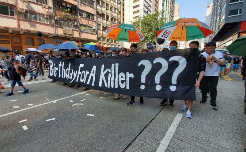 "Marş al durerii" în Hong Kong, 1 octombrie 2019