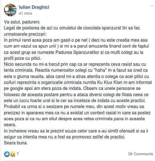 Draghici "explica" poza cu trimitere la Ku Klux Klan (Epoch Times)