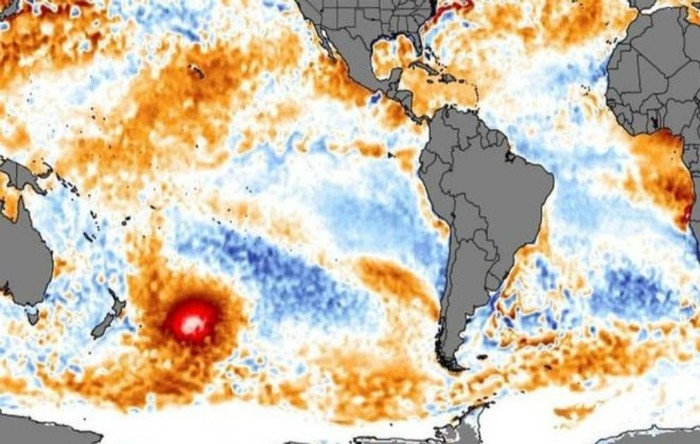 "Hot blob" în Pacificul de Sud