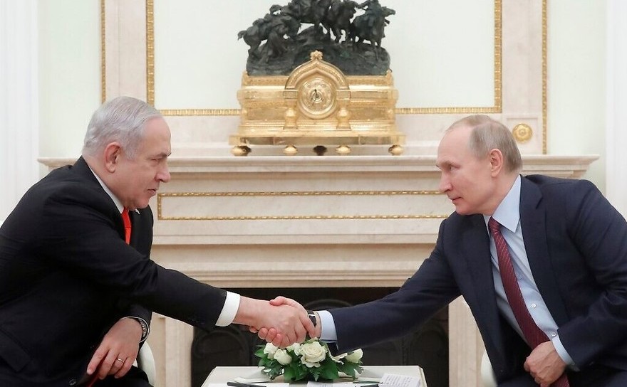 Netanyahu împreună cu Vladimir Putin la Moscova, 30 ianuarie 2020 (AFP via Getty Images)