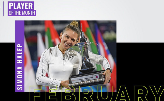 Simona Halep a fost aleasă cea mai bună jucătoare a lunii  februarie în circuitul WTA. (wta.com)