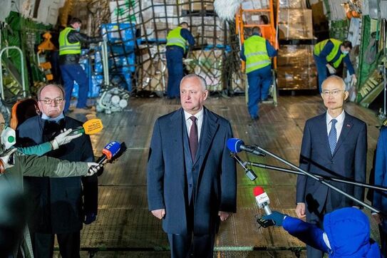 Lotul de produse medicale procurat din China, la Chişinău (facebook.com / Igor Dodon)