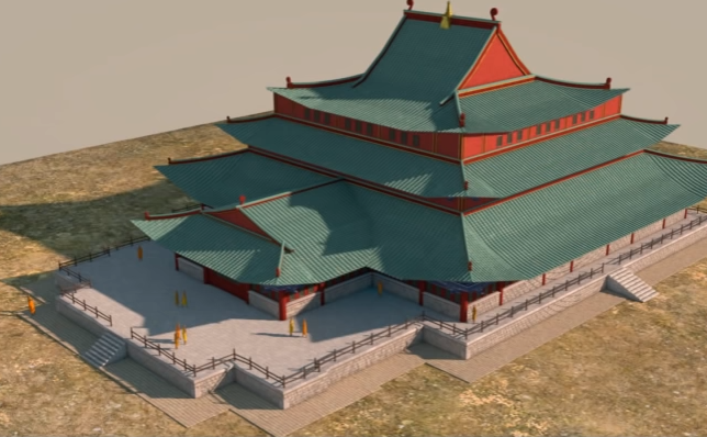 Machetă a palatului lui Ginghis Han de la Karakorum