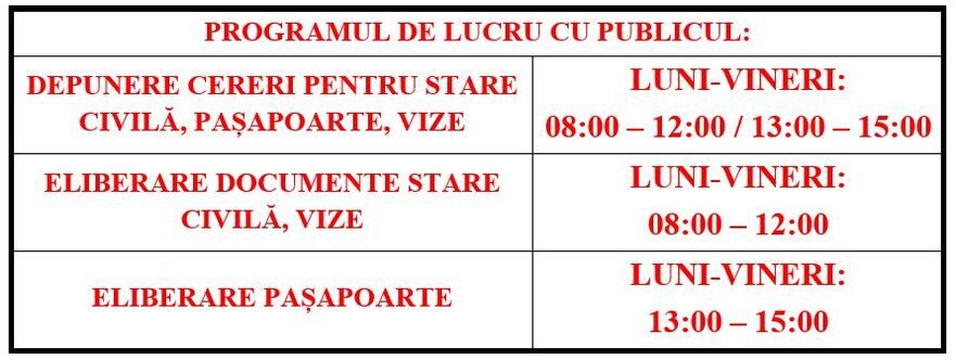 Programul de lucru al Consulatului (chisinau.mae.ro)